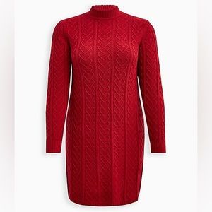 Heart Cable Knit Torrid Sweater Dress with Mock Neck Like New